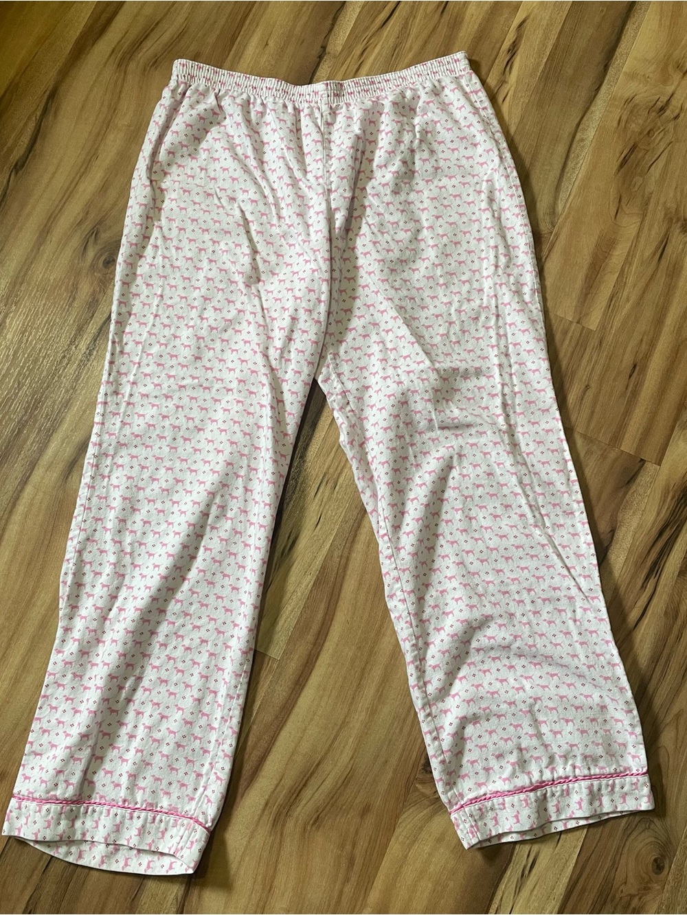 Y2K PINK Dog  Micro-Print Sleepwear - Soft Cotton Wide Leg Lounge Pants 2004 Era